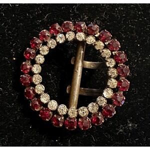 Victorian Buckle w/ Red & Clear Paste Stones
